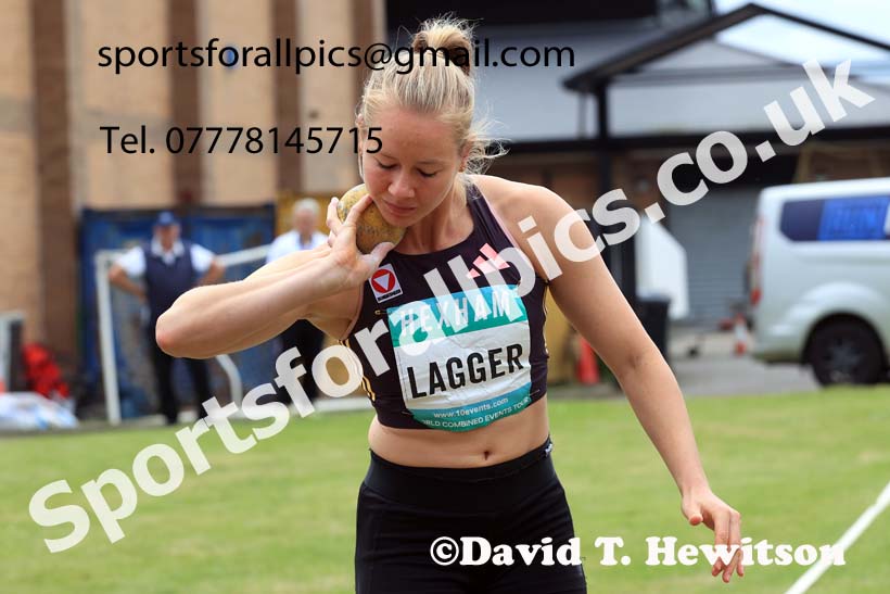 Womens Heptathlon Shot Putt, 2024 EAP International Combined events, Hewcham, Northumberland.  Photo: David T. Hewitson/Sports for All Pics